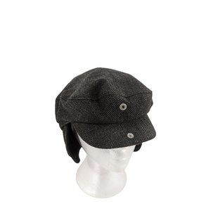 NEW Dockers Gray Herringbone Scally Newsboy Golfer Cap Earflap Ivy Size Small